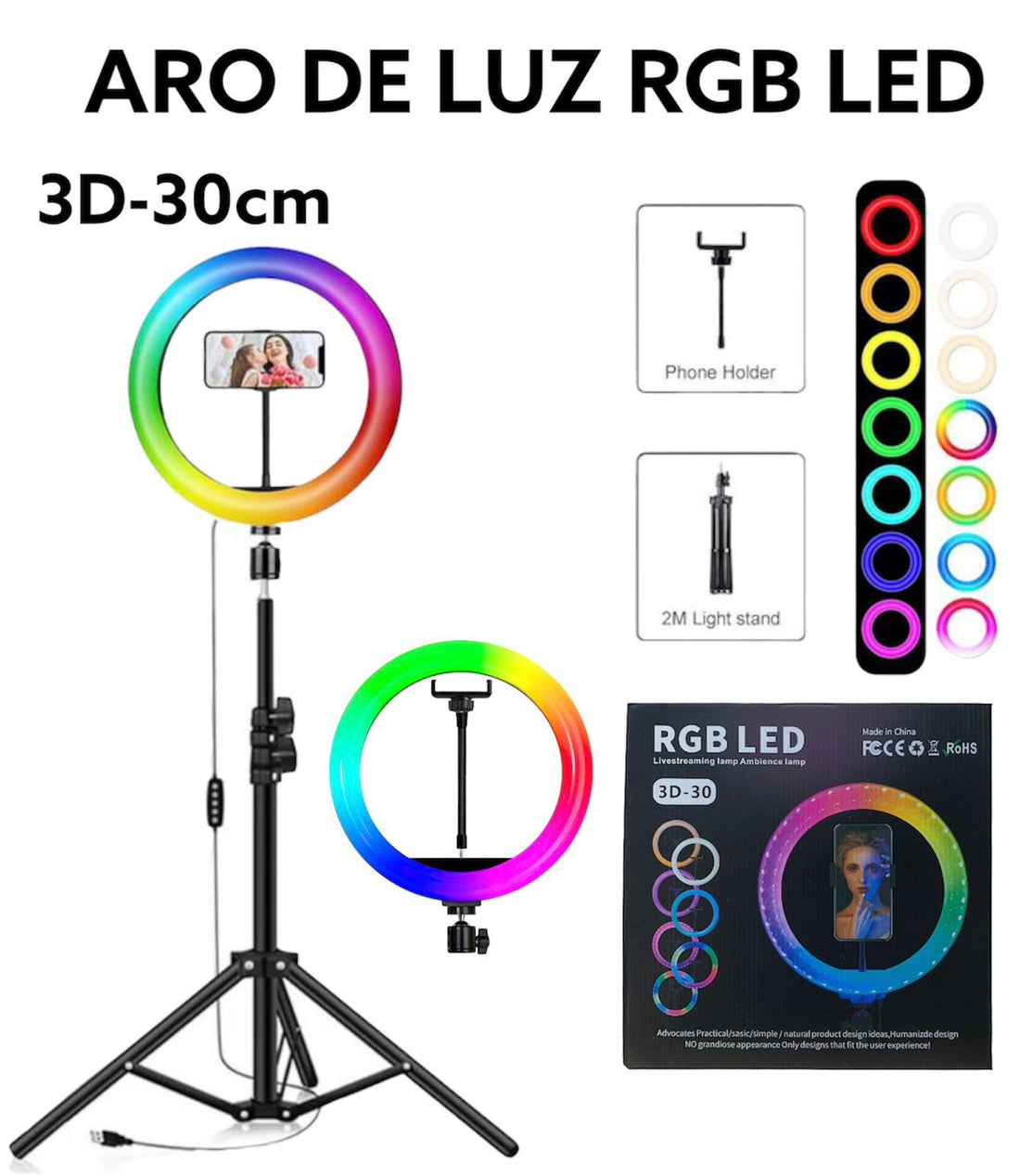 RGB LED LIVE STREAMING LAMP 3D-30