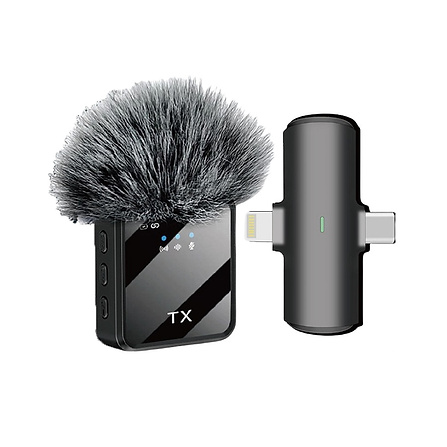 Microphone 2-in-1 Wireless Lavalier F15 USB C + Lightning Mic