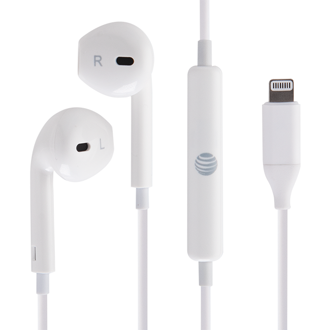 AT&T Wired Earbuds Lightning Connector
