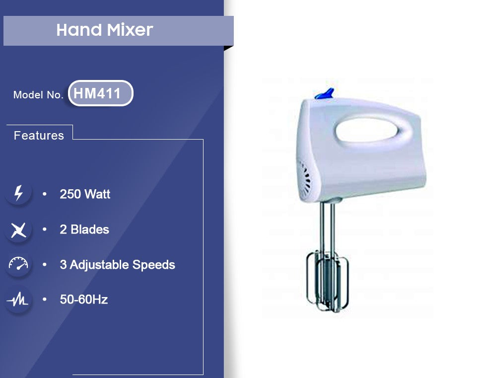 Nasco Hand Mixer HM411 (250 WATT)