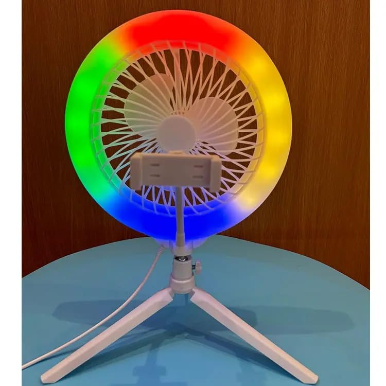 RGB LED Electric Fan Direct Broadcast Lamp