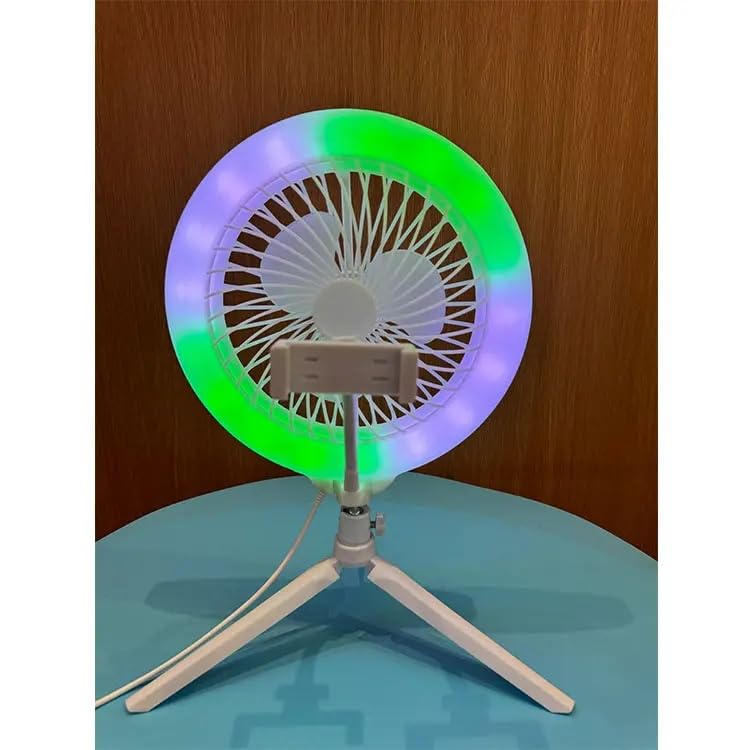 RGB LED Electric Fan Direct Broadcast Lamp