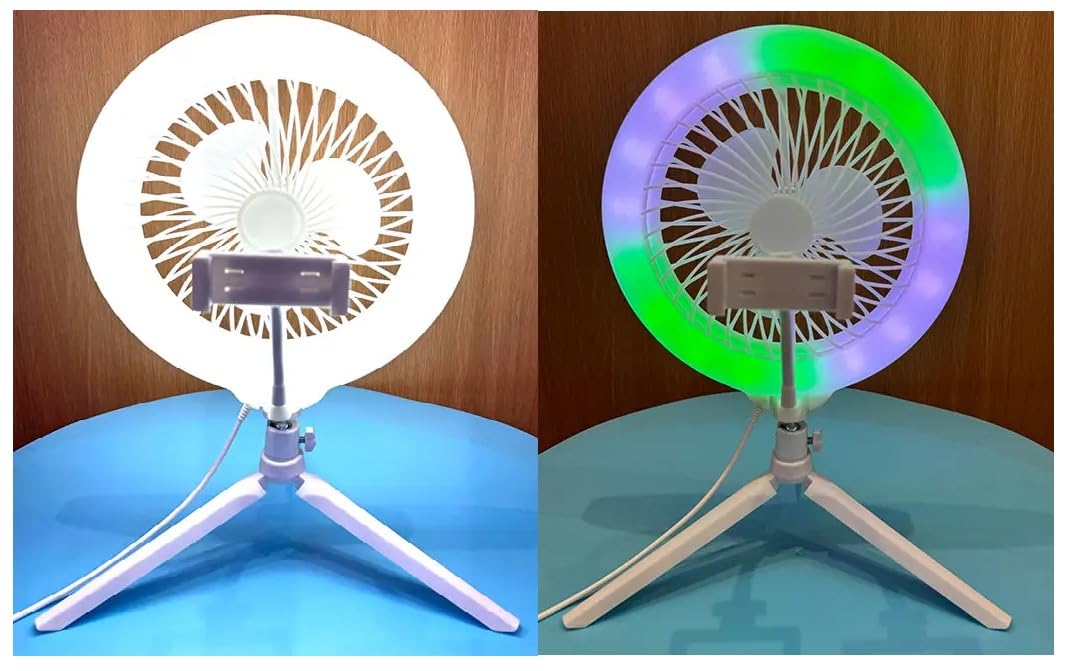 RGB LED Electric Fan Direct Broadcast Lamp