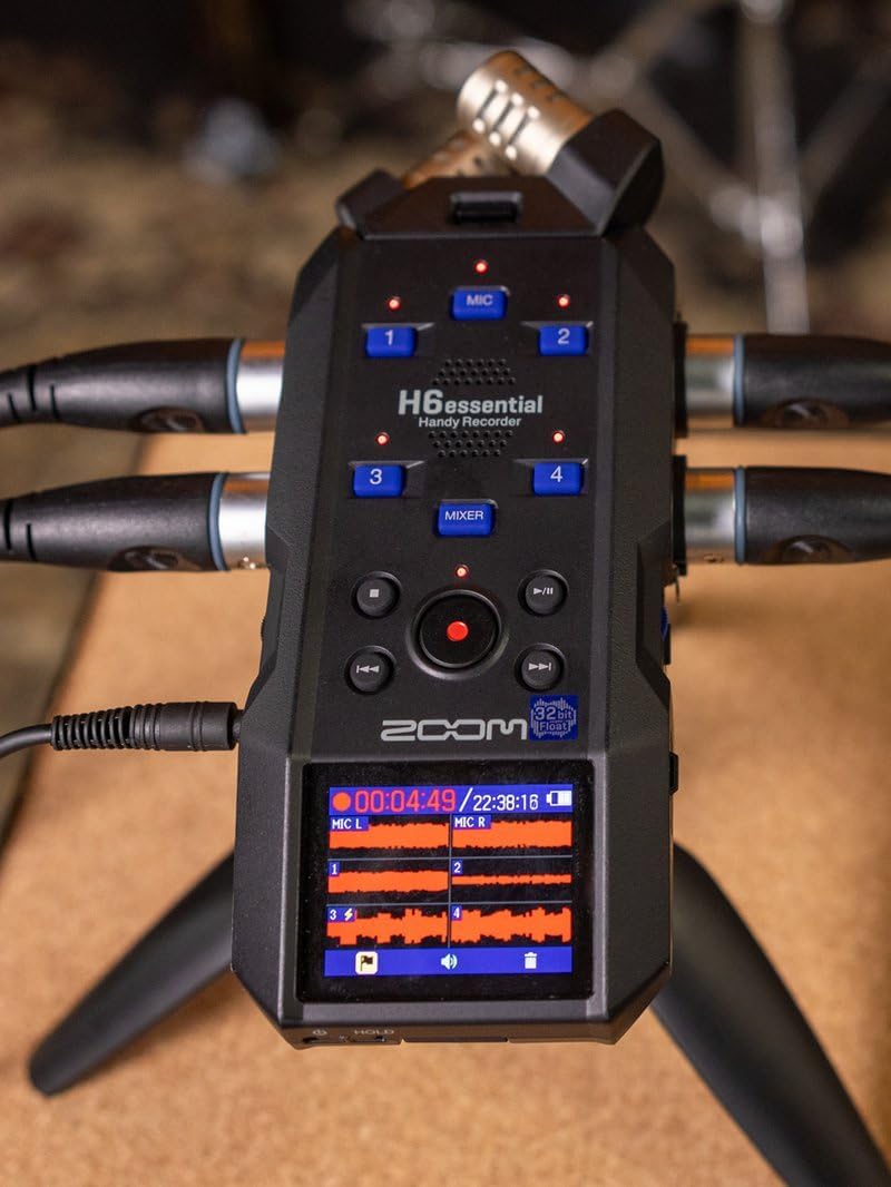 Zoom H6essential 6-Track 32-Bit Float Portable Audio Recorder.