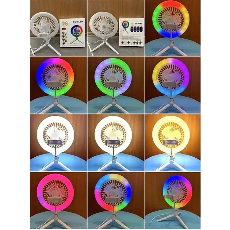 RGB LED Electric Fan Direct Broadcast Lamp