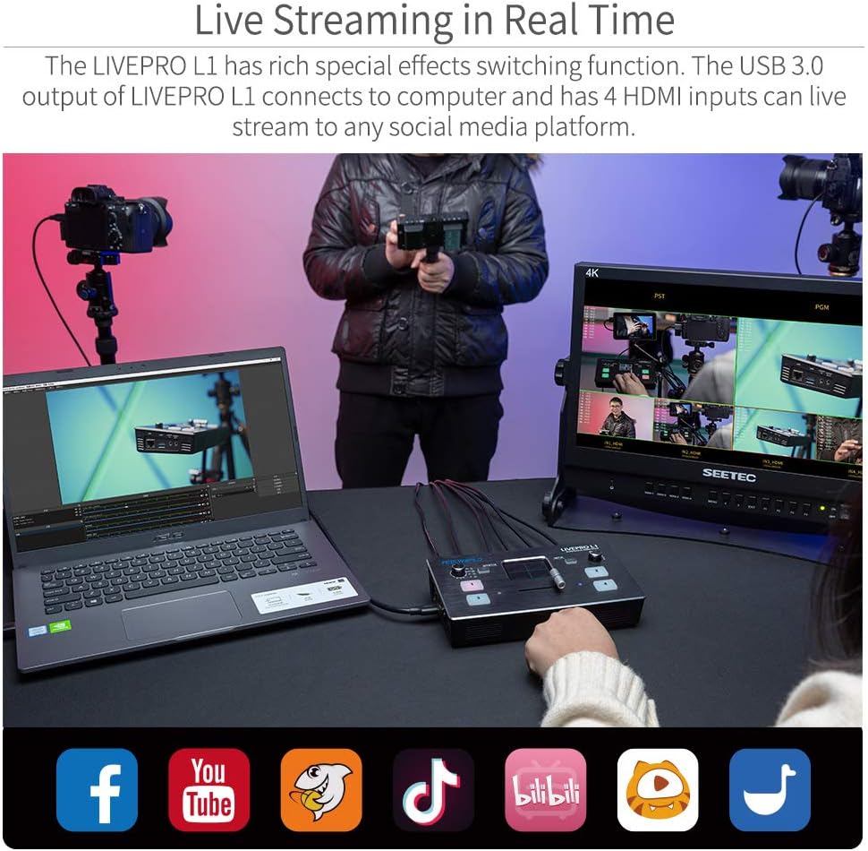 Feelworld Livepro L1 4 x HDMI Inputs Multi Format Video Mixer