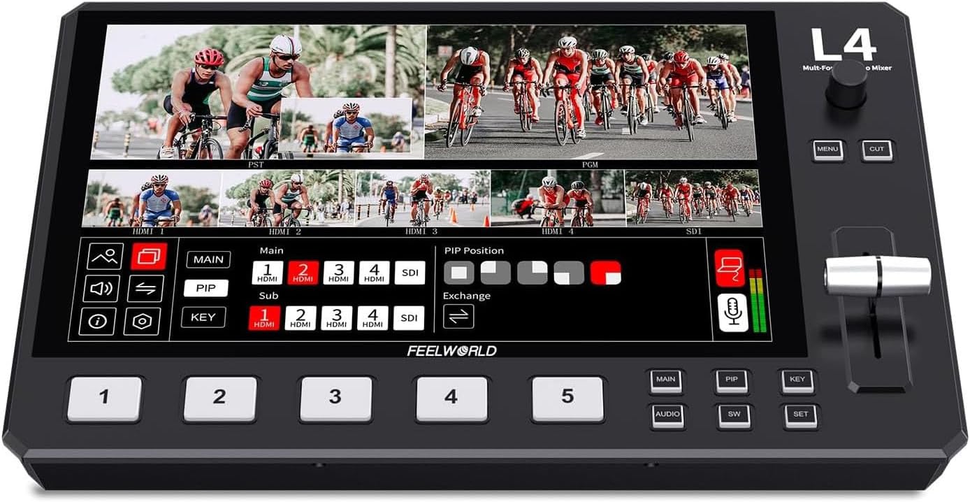 Feelworld L4 Multi-camera 5 chanel HD Video Mixer Switcher 10.1 inch