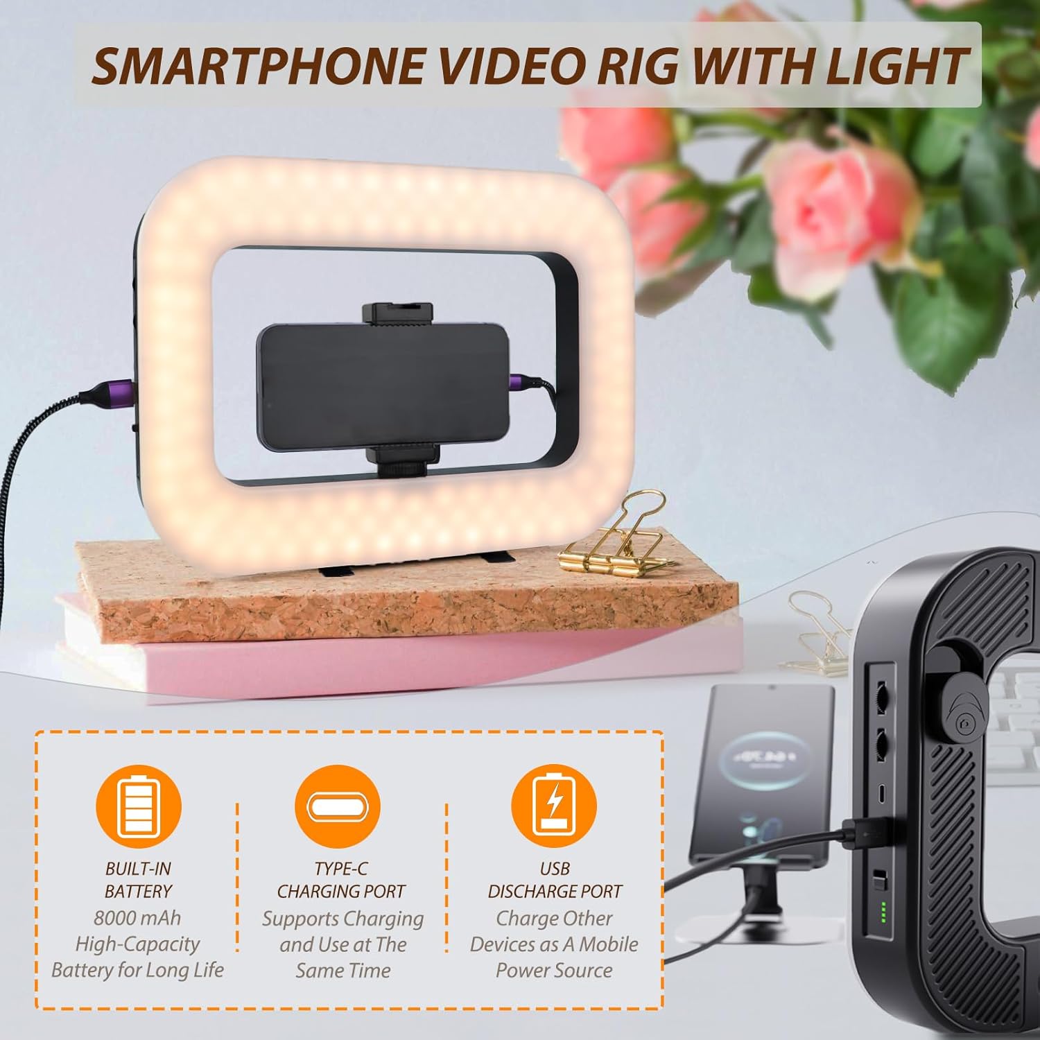 ZGRL-02 Rechargeable Handheld Square LED Video Light