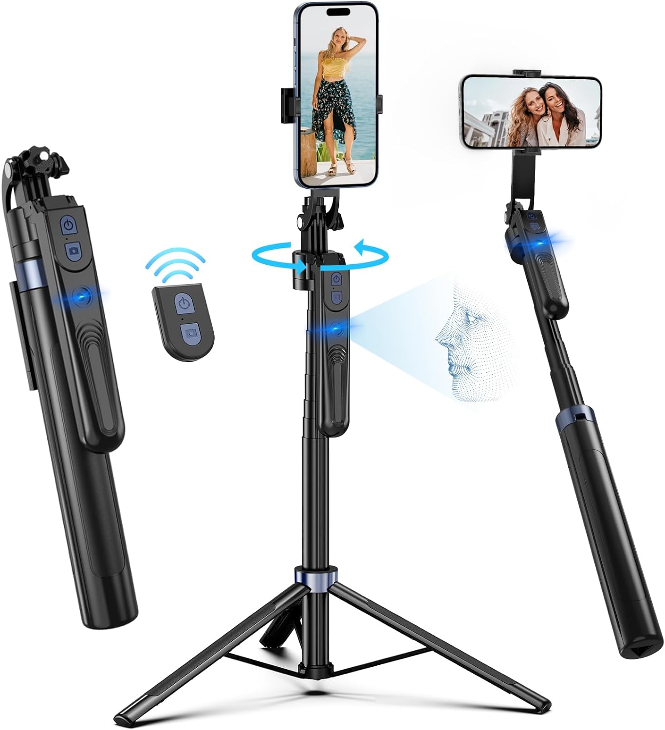 Auto Face Tracking Tripod 360 Rotation with Stand