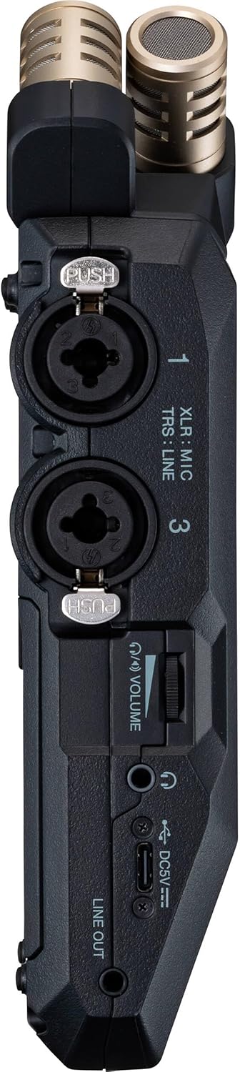 Zoom H6essential 6-Track 32-Bit Float Portable Audio Recorder.