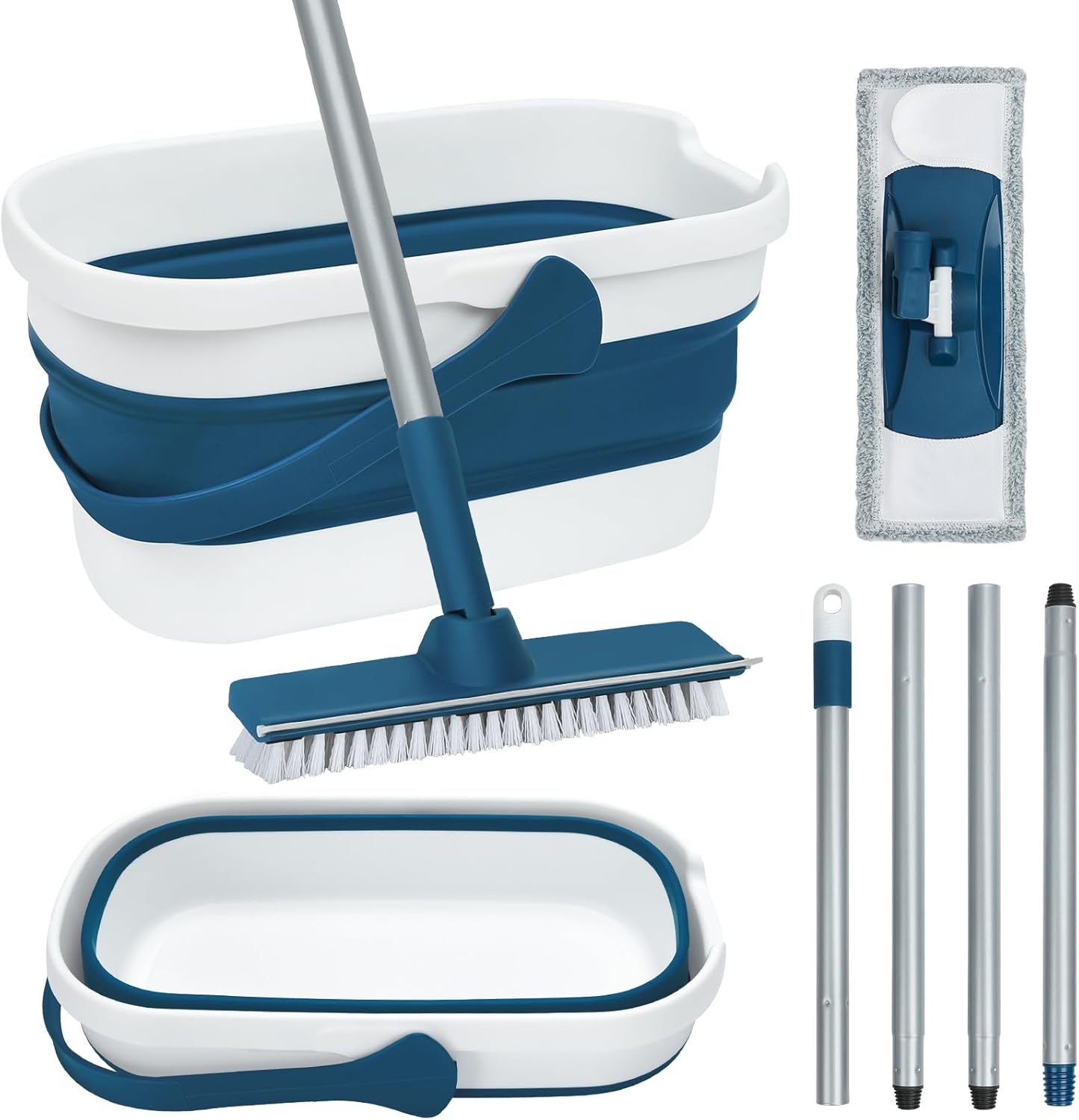 Hand Wash Free Mop with Foldable Bucket