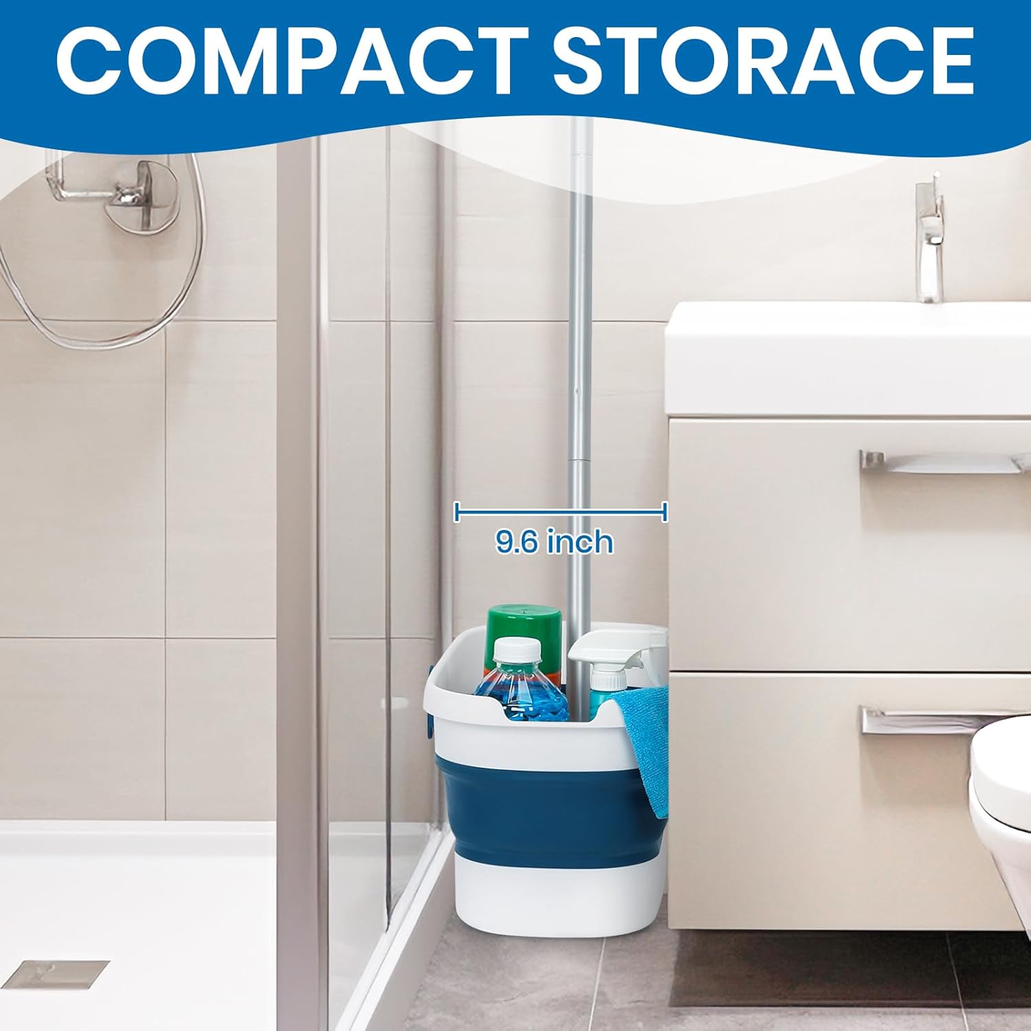 Hand Wash Free Mop with Foldable Bucket