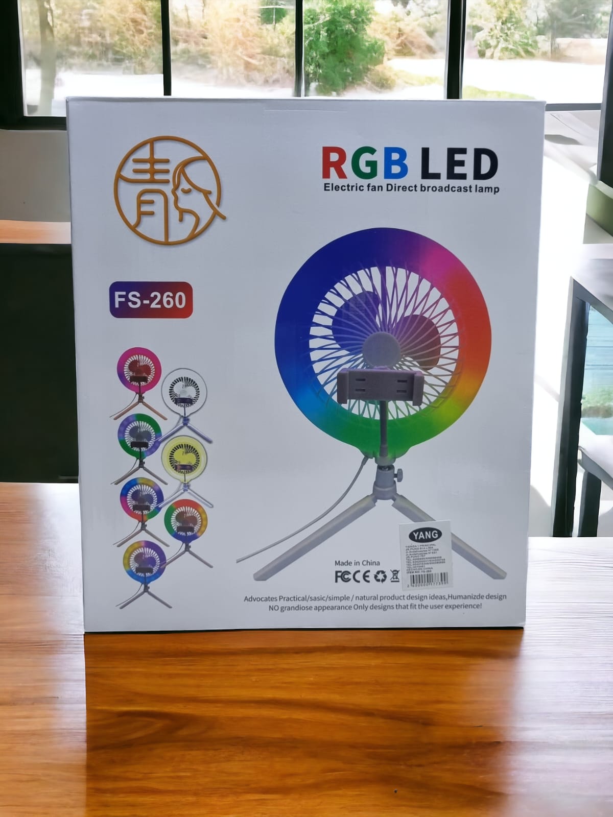 RGB LED Electric Fan Direct Broadcast Lamp