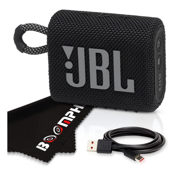 JBL Go 3 Portable Bluetooth Wireless Speaker, IP67 Waterproof and Dustproof Built-in Battery - Black