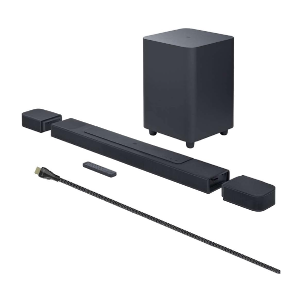 JBL BAR 1000 PRO 7.1.4 Soundbar with 10 in. Wireless Subwoofer Detachable Rear Speakers and 2m 8K Ultra High Speed HDMI Cable