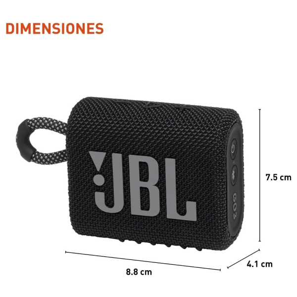 JBL Go 3 Portable Bluetooth Wireless Speaker, IP67 Waterproof and Dustproof Built-in Battery - Black
