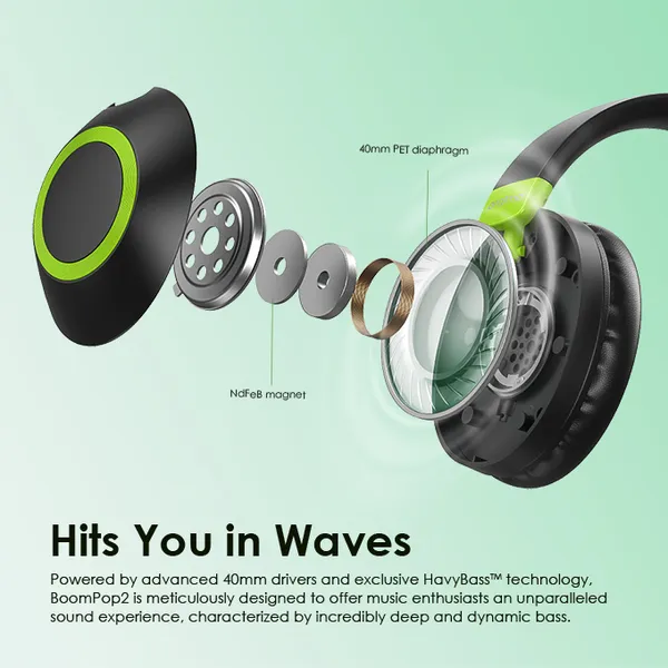 Oraimo Boom Pop 2 ENC Over-Ear Wireless Headphones