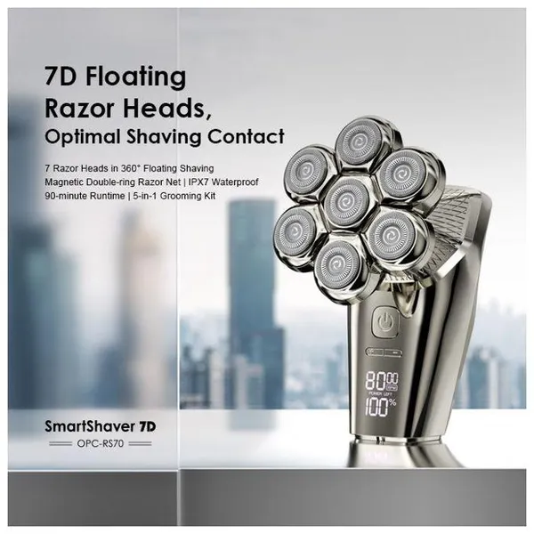 Oraimo Smart Shaver 7D 7 Razor Heads 360° Shaver