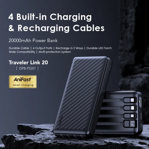 Oraimo Traveler Link 20 20000mAh 12W Power Bank