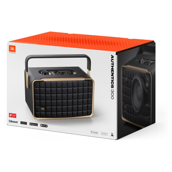 JBL Authentics 300 - Wireless Home Speaker, Music Streaming Services via Built-in Wi-Fi, Built in Battery, Built in Alexa and Google Assistant