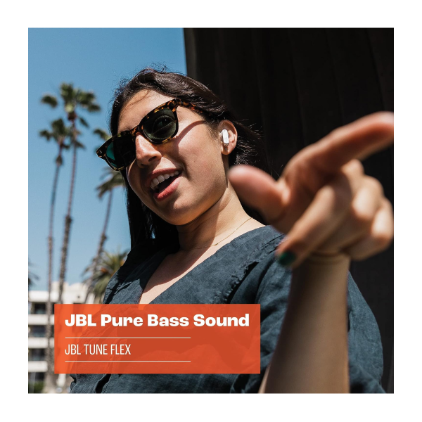 JBL Tune Flex - True Wireless Noise Cancelling Earbuds (Black), Small