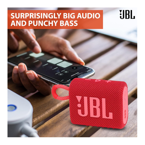 JBL Go 3 Portable Bluetooth Wireless Speaker, IP67 Waterproof and Dustproof Built-in Battery - Black