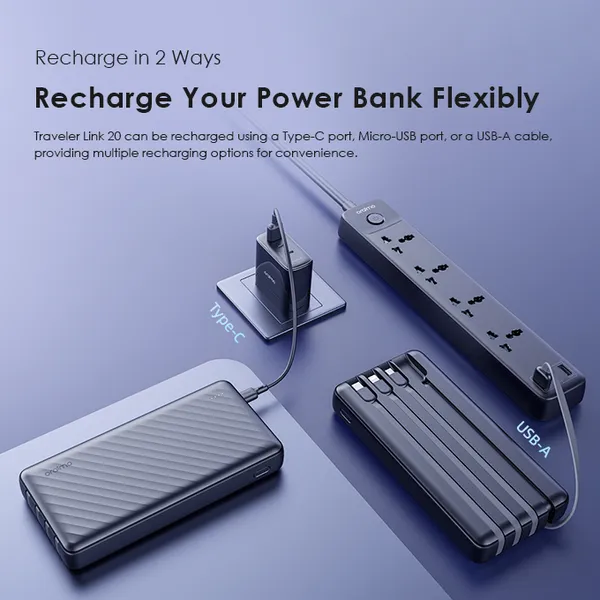 Oraimo Traveler Link 20 20000mAh 12W Power Bank