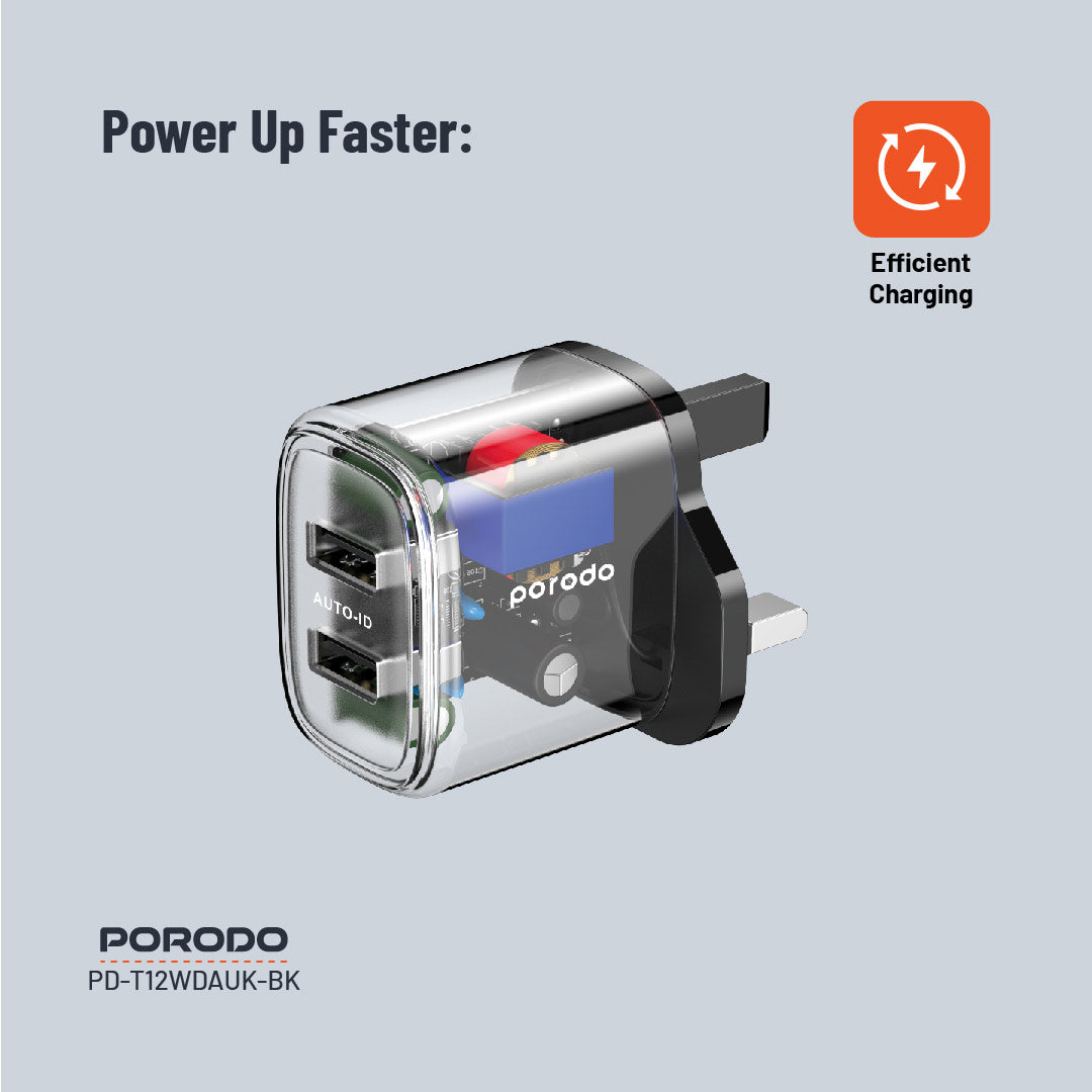 Porodo Dual Output Transparent Charger