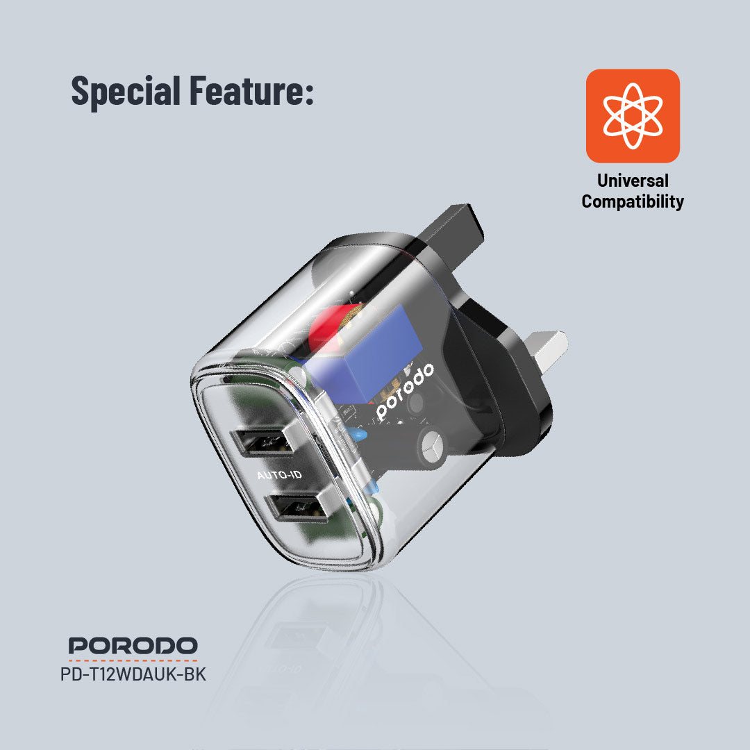Porodo Dual Output Transparent Charger