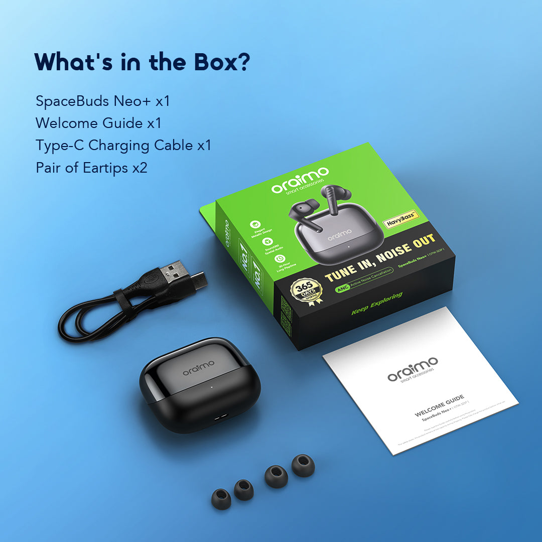 Oraimo SpaceBuds Neo+ ANC Spatial Audio True Wireless Earphones