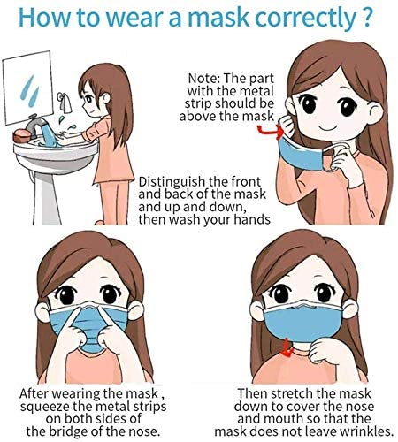 Disposable  Face Mask with Ear Loop 50 Count 3 Ply | Nose Allergy Dust Mask Filter Mask
