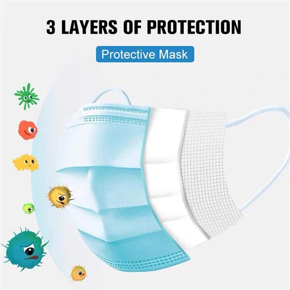Disposable  Face Mask with Ear Loop 50 Count 3 Ply | Nose Allergy Dust Mask Filter Mask