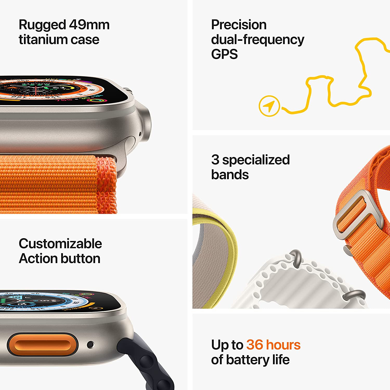 Apple Watch Ultra [GPS + Cellular 49mm] Smart Watch w/Rugged Titanium Case