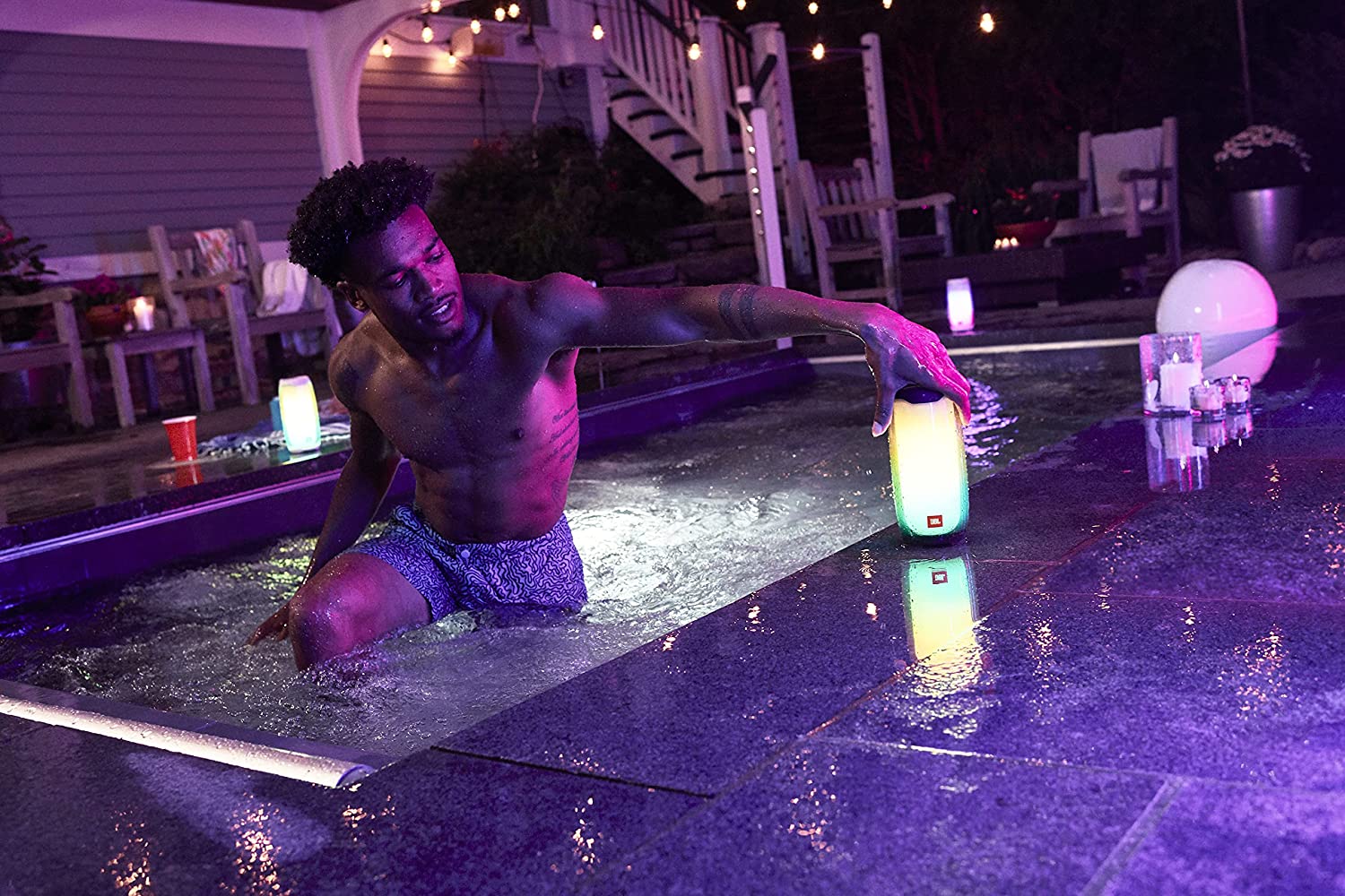JBL Pulse 4 - Waterproof Portable Bluetooth Speaker with Light Show
