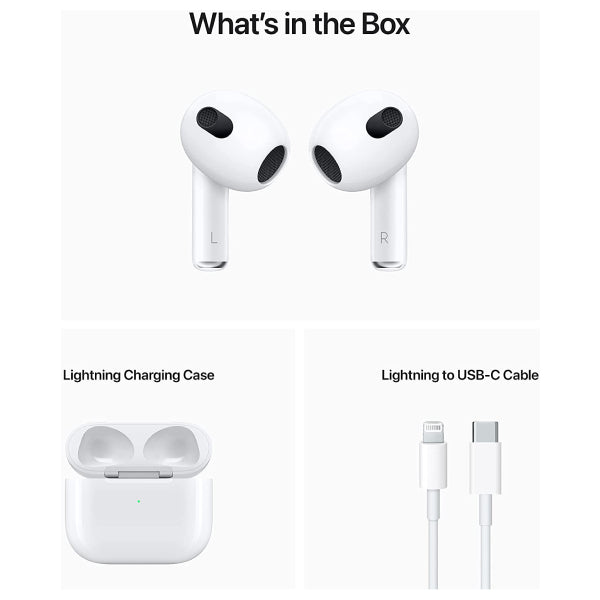 Apple AirPods (3rd Generation) Wireless Earbuds with Lightning Charging Case